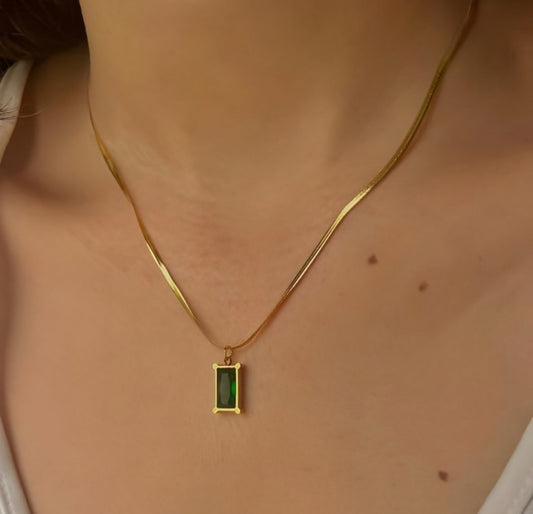Emerald Block Neckchain