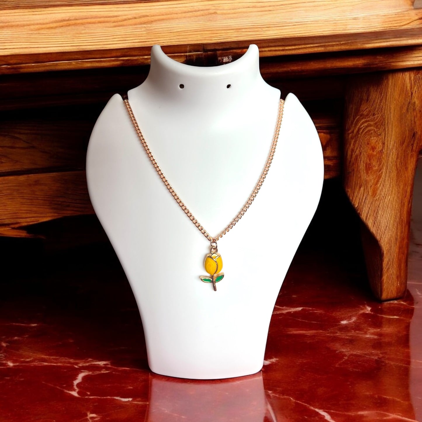 Yellow tulip charm chain
