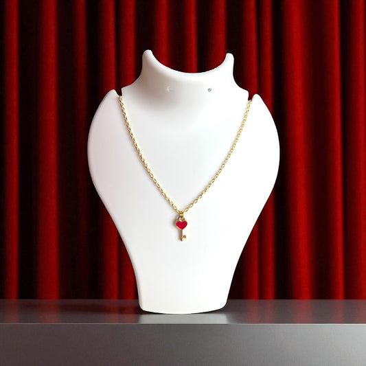 Heart key charm chain