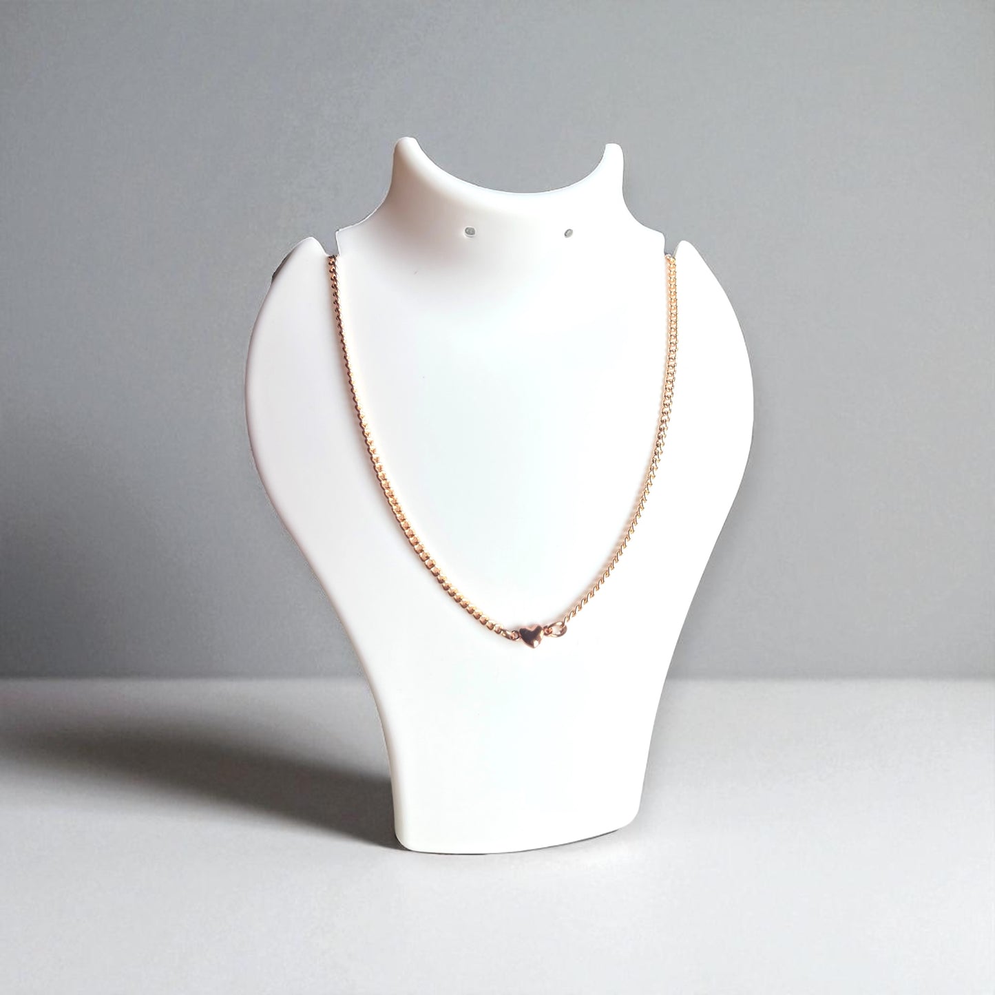 Rose gold heart chain