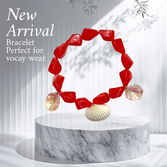 Coral Stone Shell Bracelet