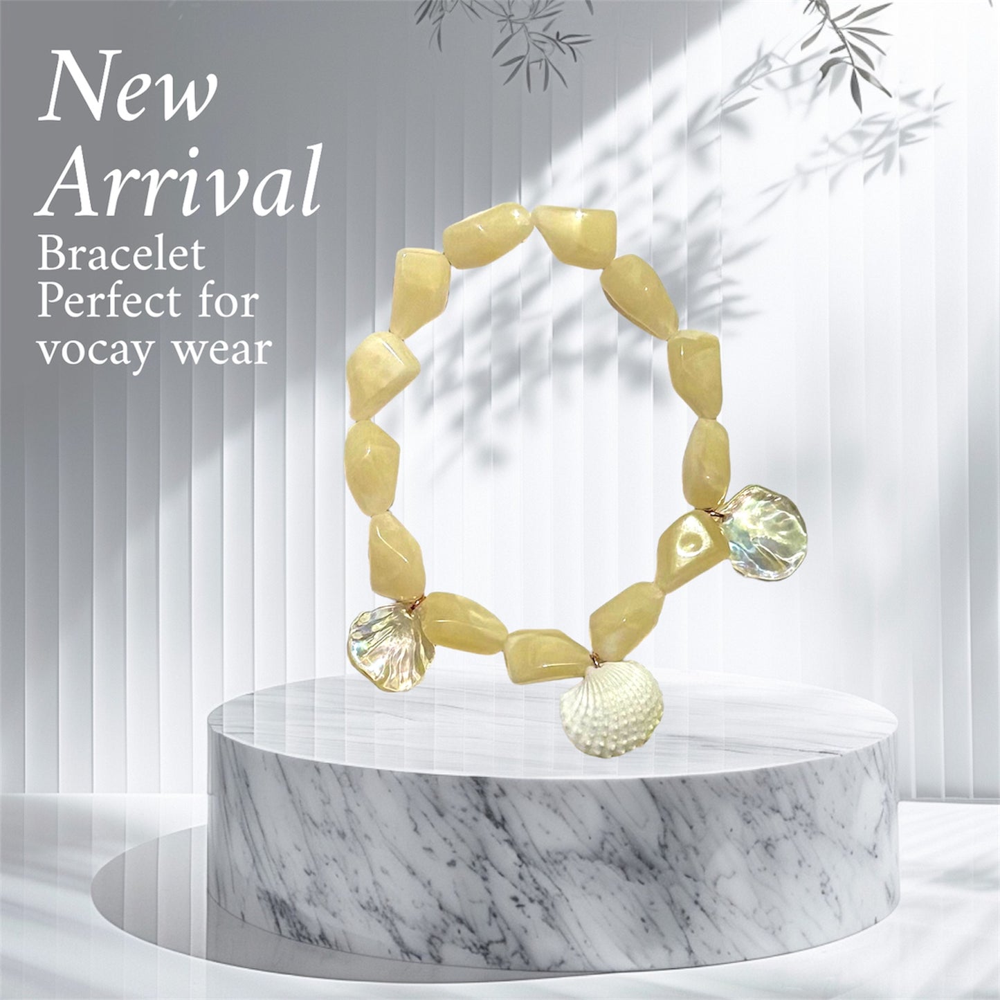 Coral Stone Shell Bracelet