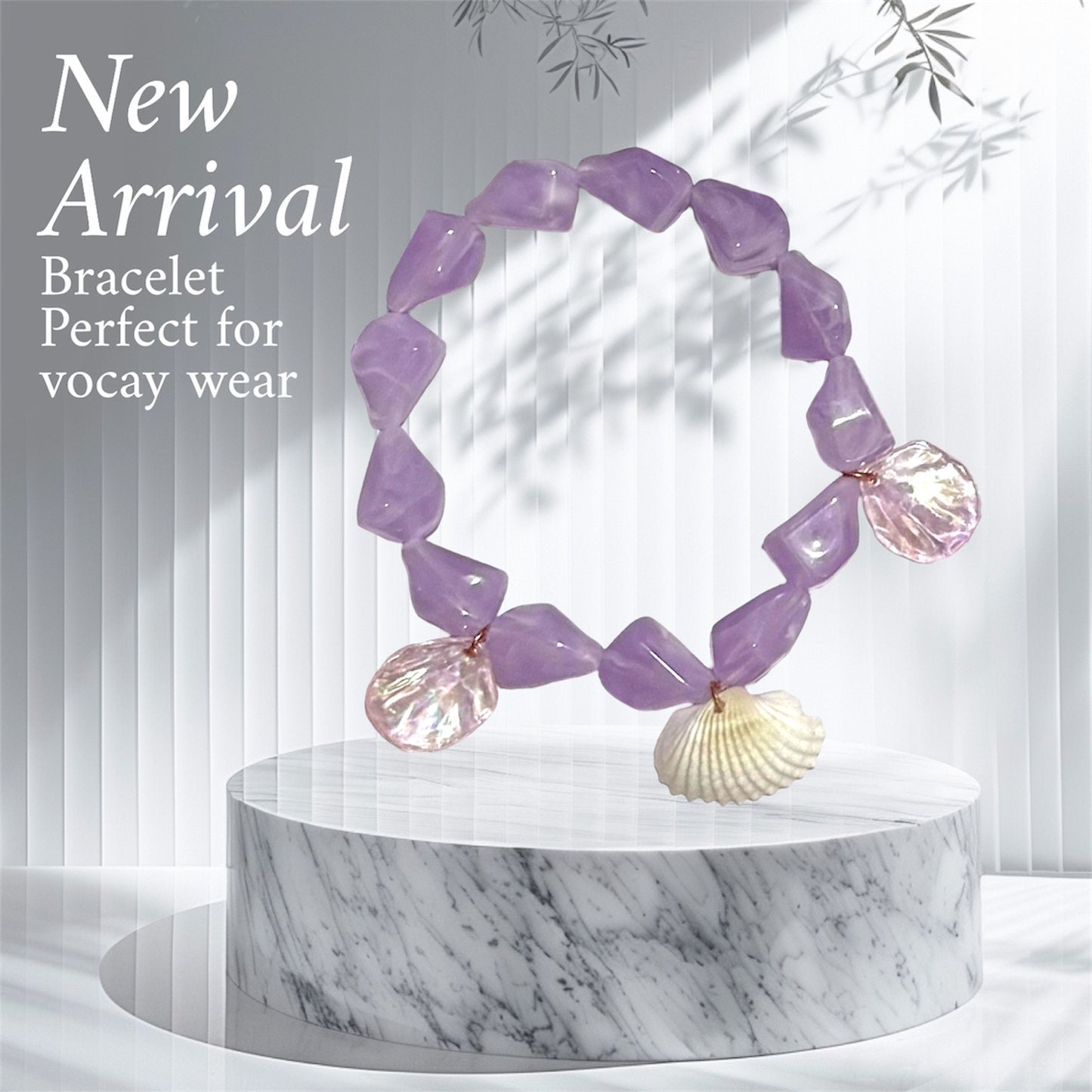 Coral Stone Shell Bracelet