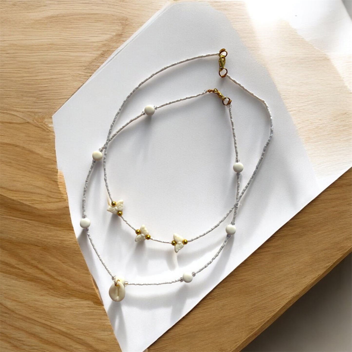 White Coastal Breeze Stack Necklaces