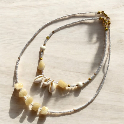 Sandy Seashell Stack Necklaces