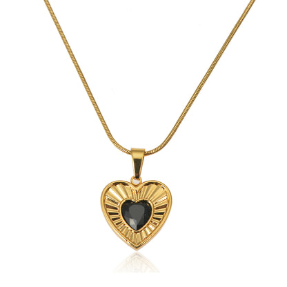 Fierce black heart necklace
