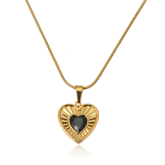 Fierce black heart necklace
