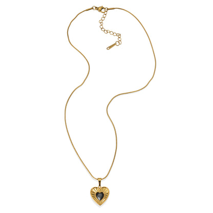 Fierce black heart necklace