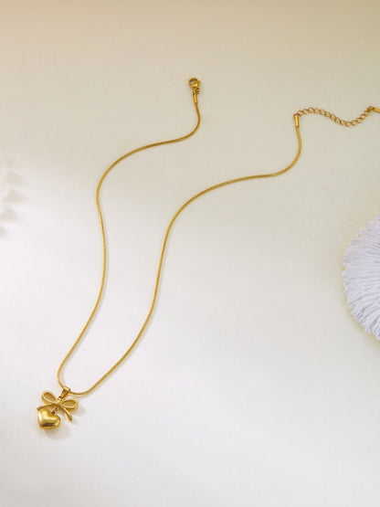 Aurora Bow Heart Drop necklace