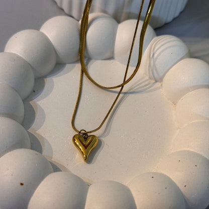 Heart Snake Chain Layered Necklace