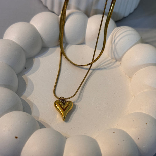 Heart Snake Chain Layered Necklace